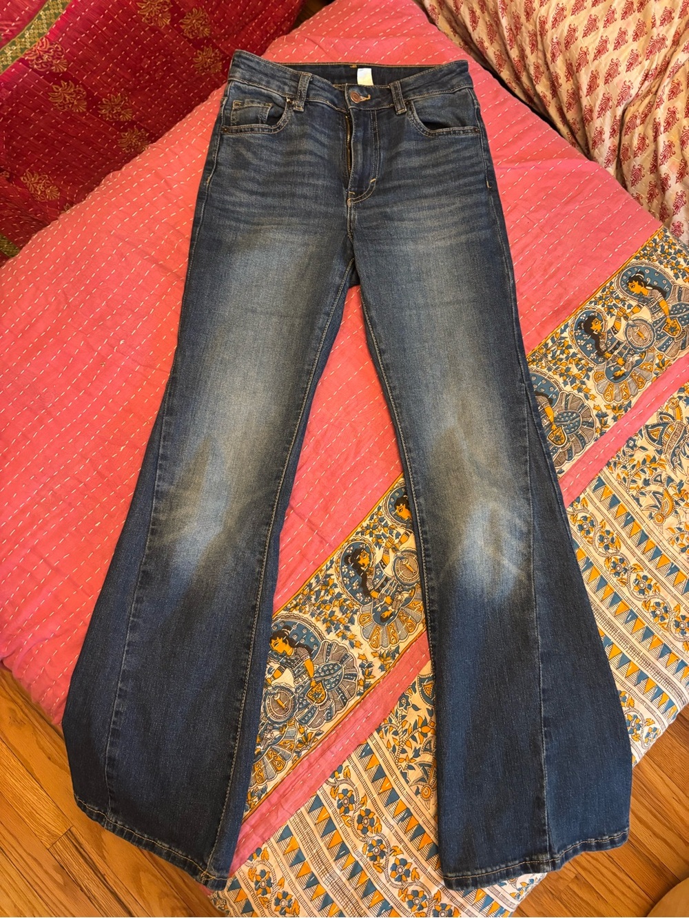 H&M Women's Dark Blue Flare Jeans